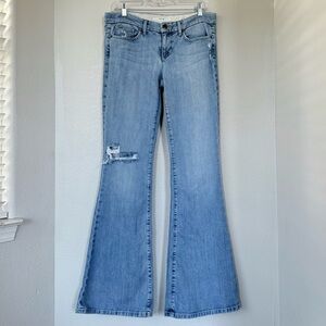 JOE’S JEANS 29 Stardust Super Flare Stretch in Lee • Light Wash Denim Wide Leg